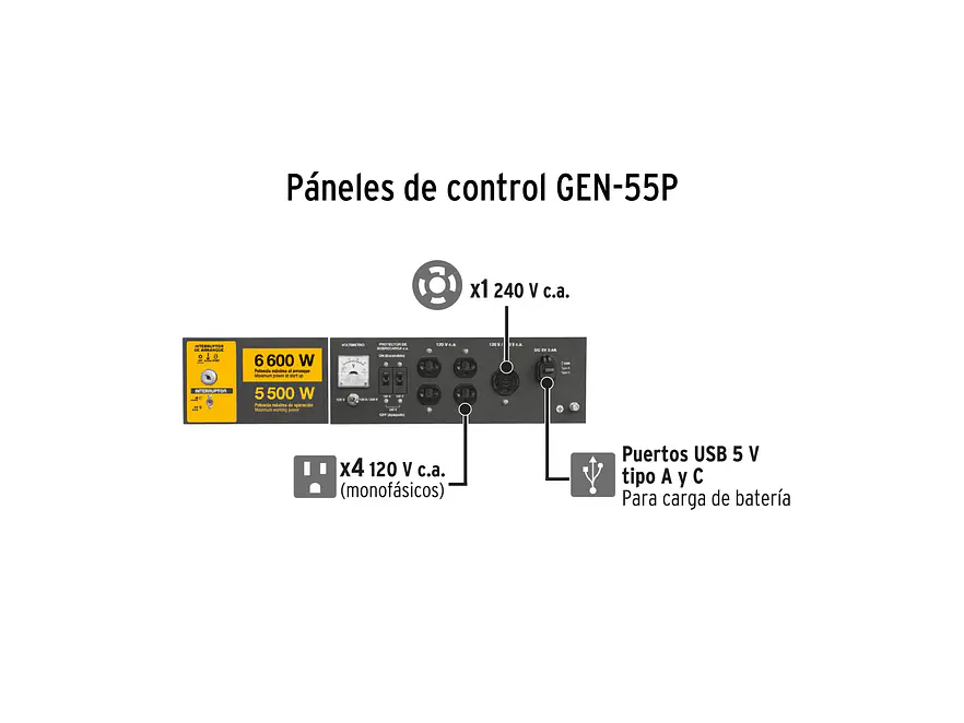 Planta Eléctrica Portátil PRETUL 26035 GEN-66P 6600W Gasolina (13 HP) - Foto 5 | aztools.co