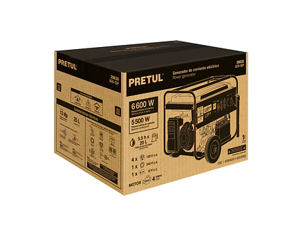 Planta Eléctrica Portátil PRETUL 26035 GEN-66P 6600W Gasolina (13 HP) - Foto 6 | aztools.co