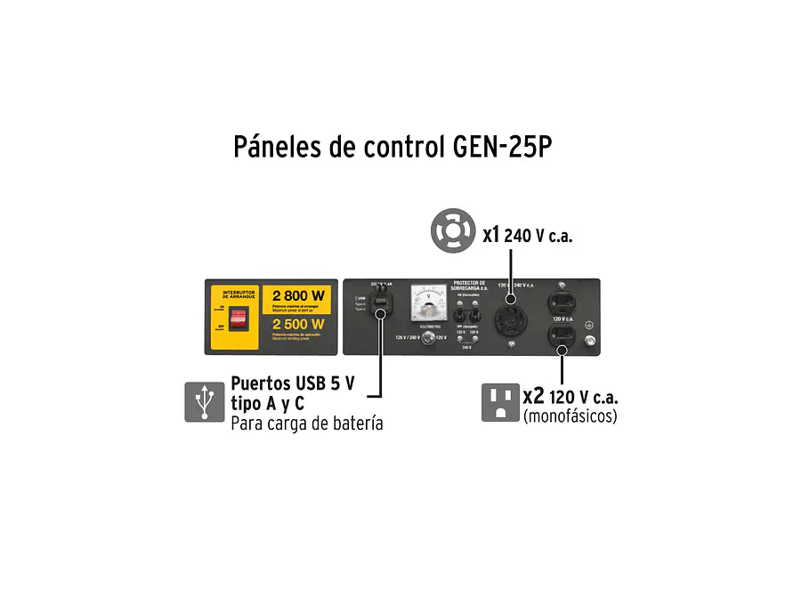 Generador eléctrico con motor a gasolina Pretul 26034, 2.8 kW - Foto 3 | aztools.co
