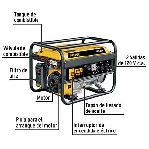 Generador eléctrico con motor a gasolina Pretul 26034, 2.8 kW