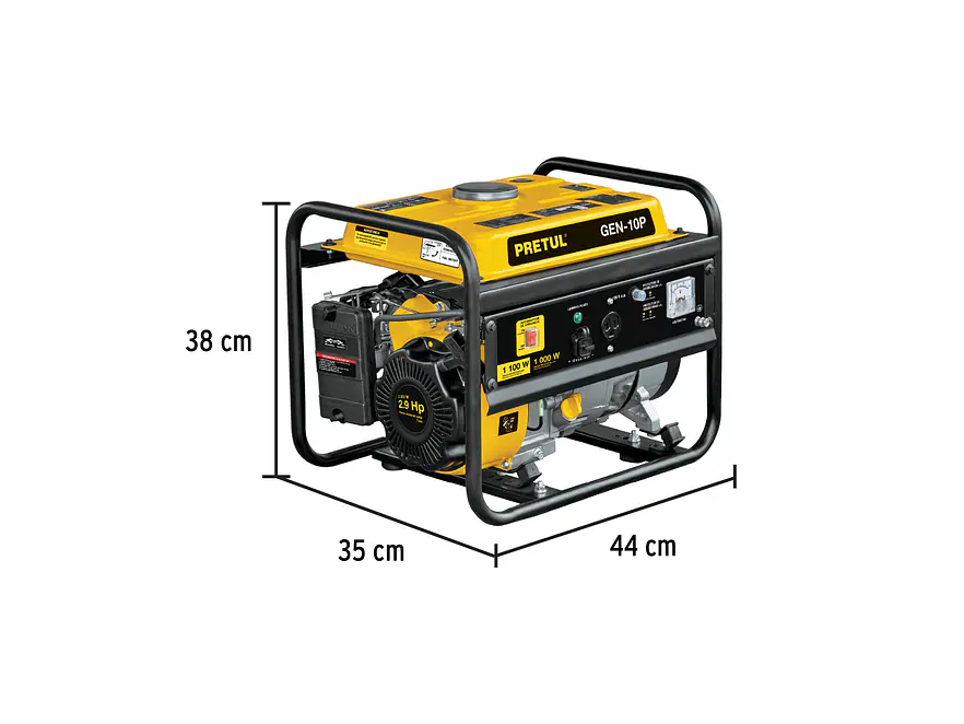 Planta Eléctrica a Gasolina Pretul GEN-10P 26033 2.9 HP 1000W 110V Monofásica - Foto 3 | aztools.co