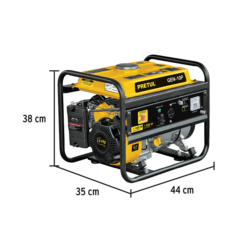 Generador eléctrico con motor a gasolina, 1.1 kW, Pretul 26033 3