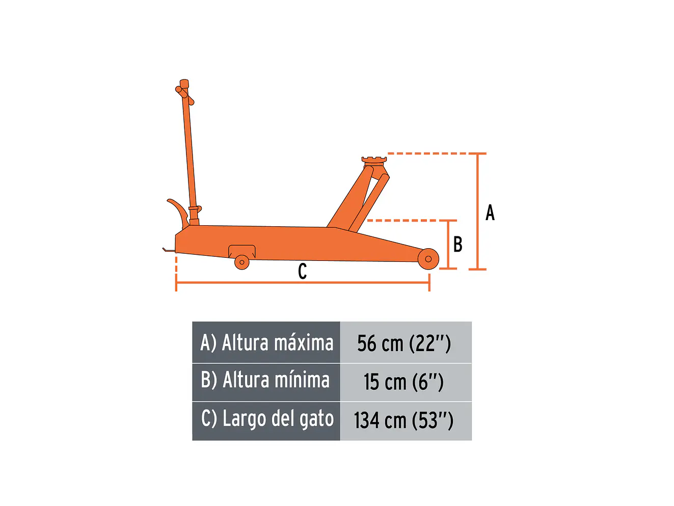 Gato hidráulico profesional de patín Truper 14957, 5 ton, elevación rápida - Foto 3 | aztools.co