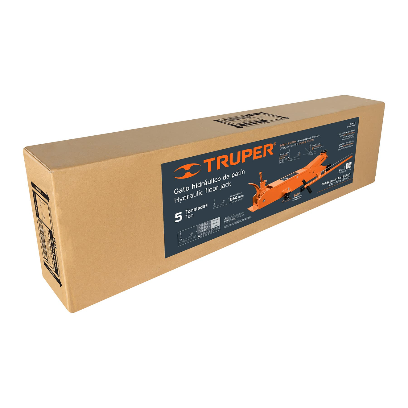 Gato hidráulico profesional de patín Truper 14957, 5 ton, elevación rápida 4