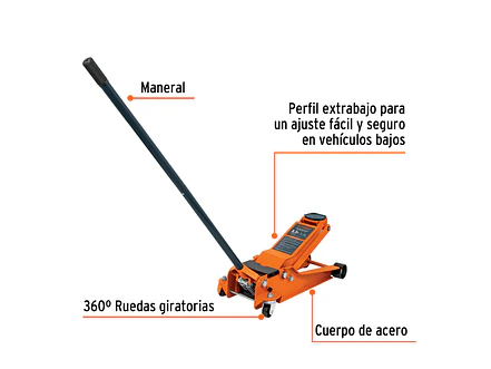 Gato hidráulico tipo zorra profesional Truper 14802, 3.5 ton, elevación rápida  - Foto 2 | aztools.co