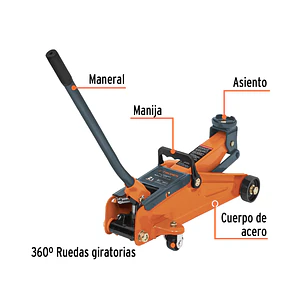 Gato hidráulico tipo zorra Truper 14804, 2 toneldas con maletín 