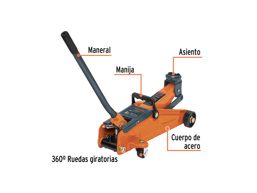 Gato hidráulico tipo zorra Truper 14804, 2 toneldas con maletín  - Foto 2 | aztools.co