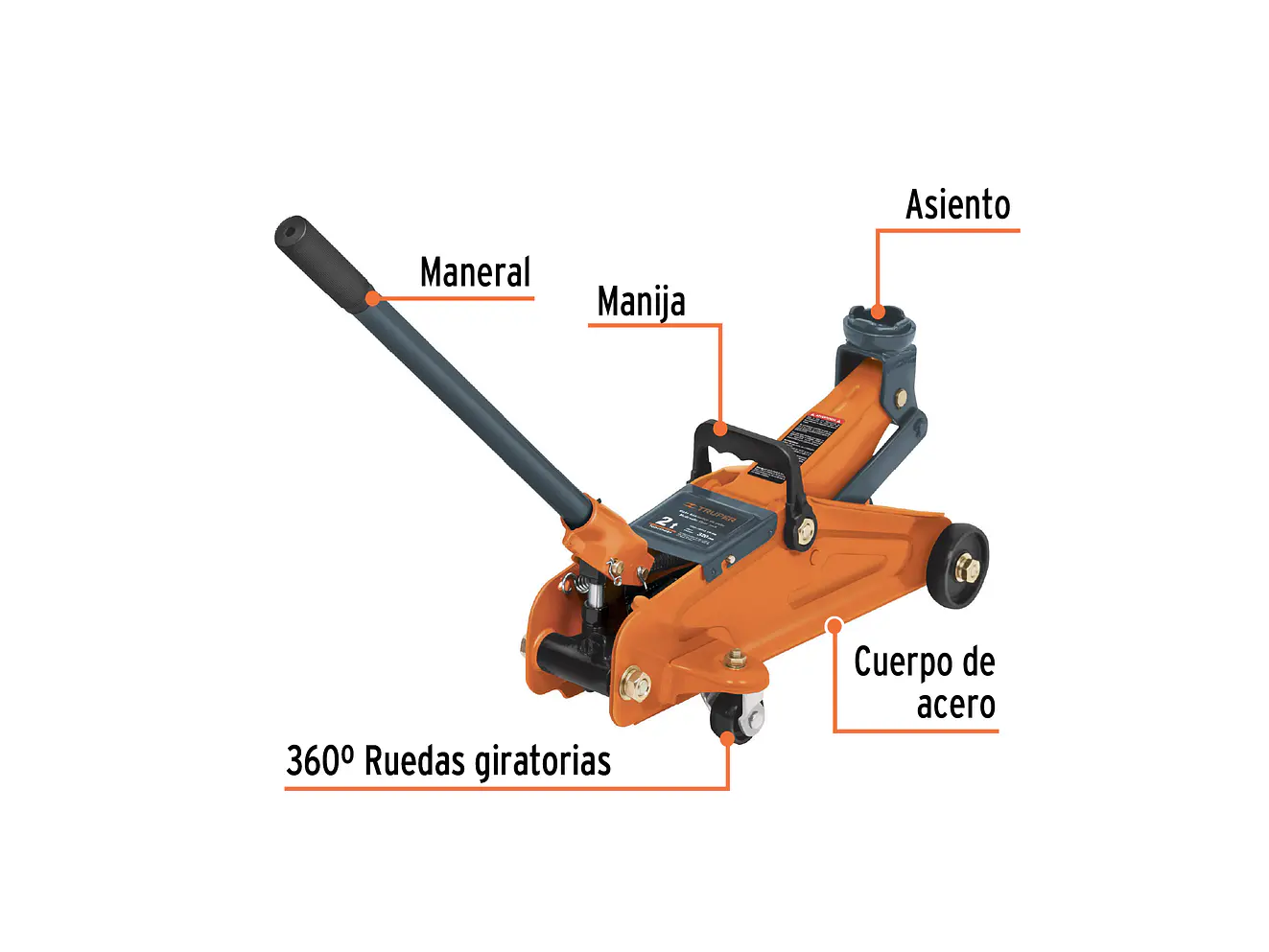 Gato hidráulico tipo zorra Truper 14944, 2 toneldas - Foto 2 | aztools.co