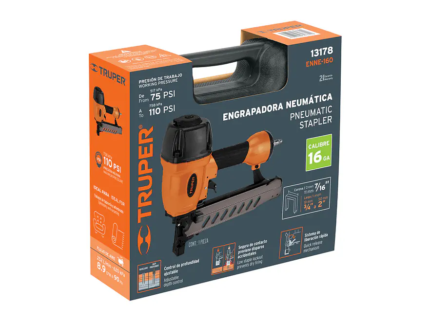 Grapadora neumática Truper 13178, calibre 16, 1.65 mm  - Foto 4 | aztools.co
