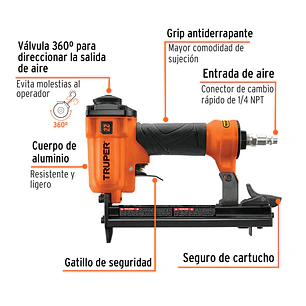 Grapadora neumatica Truper 13177, calibre 22, 0.71 mm 