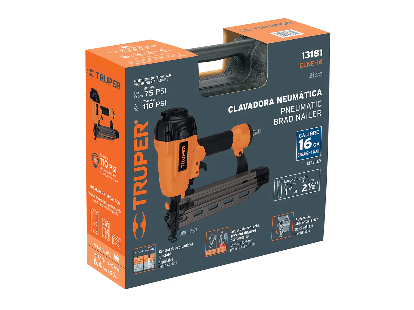Clavadora neumática Truper 13181, uso industrial, calibre 16  - Foto 4 | aztools.co