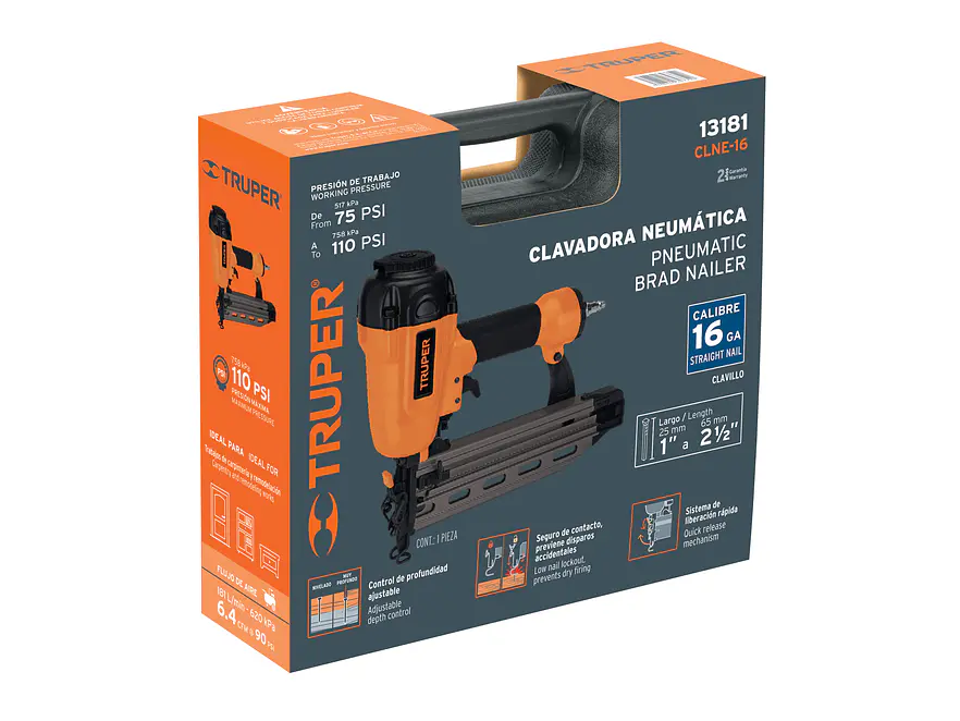 Clavadora neumática Truper 13181, uso industrial, calibre 16  - Foto 4 | aztools.co