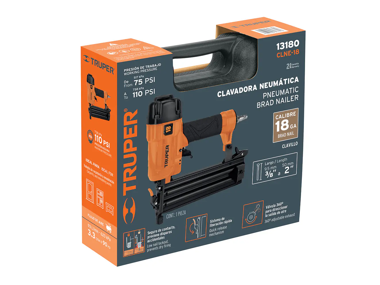 Clavadora neumática Truper 13180, profesional, calibre 18  - Foto 4 | aztools.co
