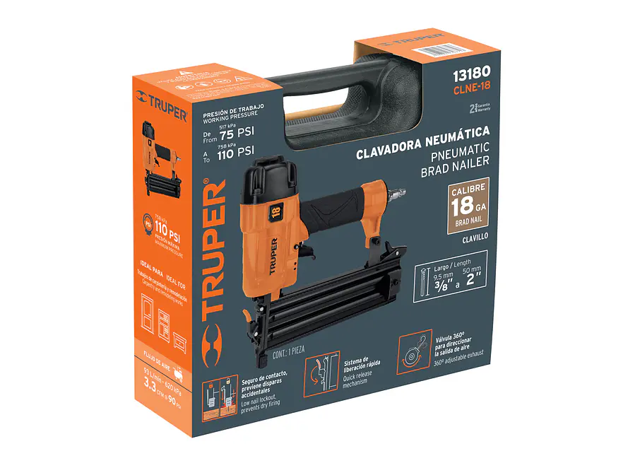 Clavadora neumática Truper 13180, profesional, calibre 18  - Foto 4 | aztools.co