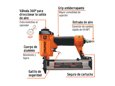 Clavadora neumática Truper 13179, profesional, calibre 23  - Foto 2 | aztools.co