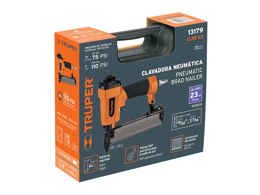 Clavadora neumática Truper 13179, profesional, calibre 23  - Foto 4 | aztools.co