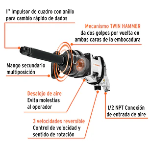 Pistola de impacto Truper 11186, industrial, 1