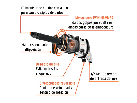 Pistola de impacto Truper 11186, industrial, 1