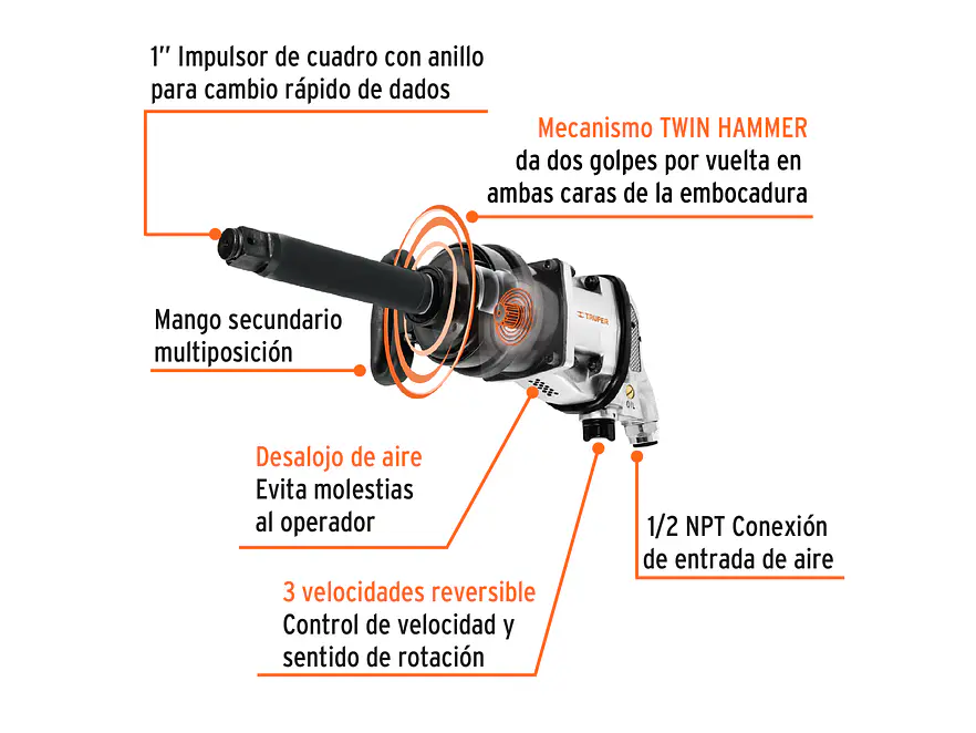 Pistola de impacto Truper 11186, industrial, 1
