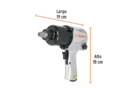 kit Pistola de impacto Truper 18281, industrial, 1/2