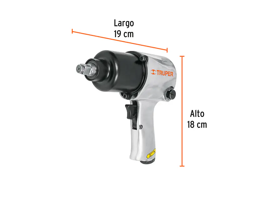 kit Pistola de impacto Truper 18281, industrial, 1/2
