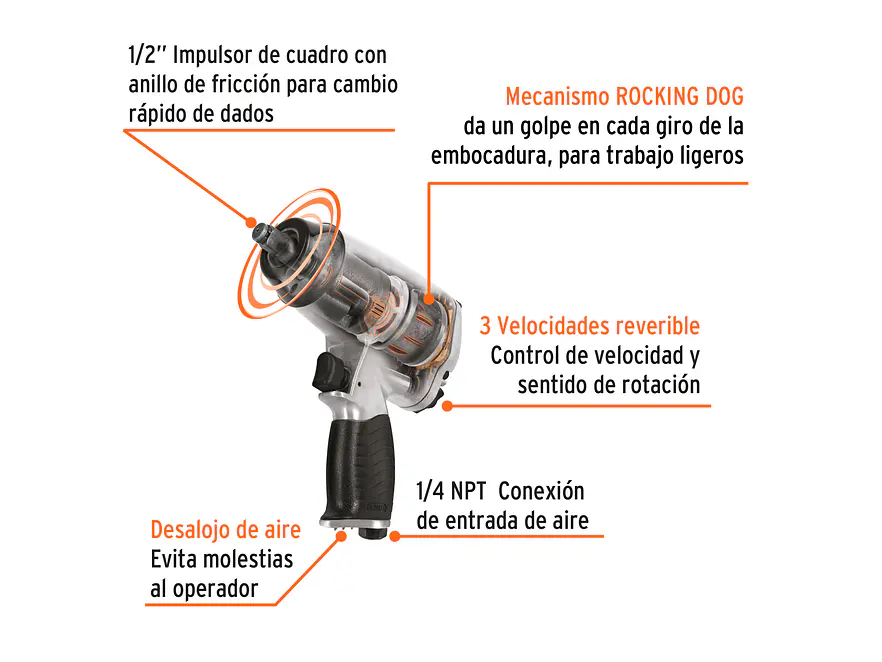 Pistola de impacto Truper 18242, 1/2