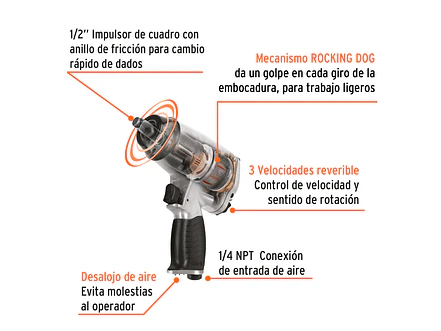 Kit Pistola de impacto Truper 19372 1/2