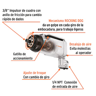 Pistola de impacto Truper 16885, 3/8
