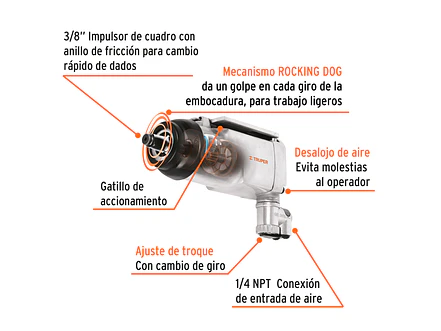 Pistola de impacto Truper 16885, 3/8