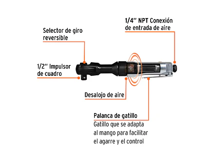 Ratchet neumático Truper 11189, 1/2