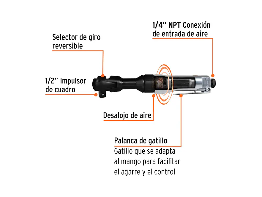 Ratchet neumático Truper 11189, 1/2