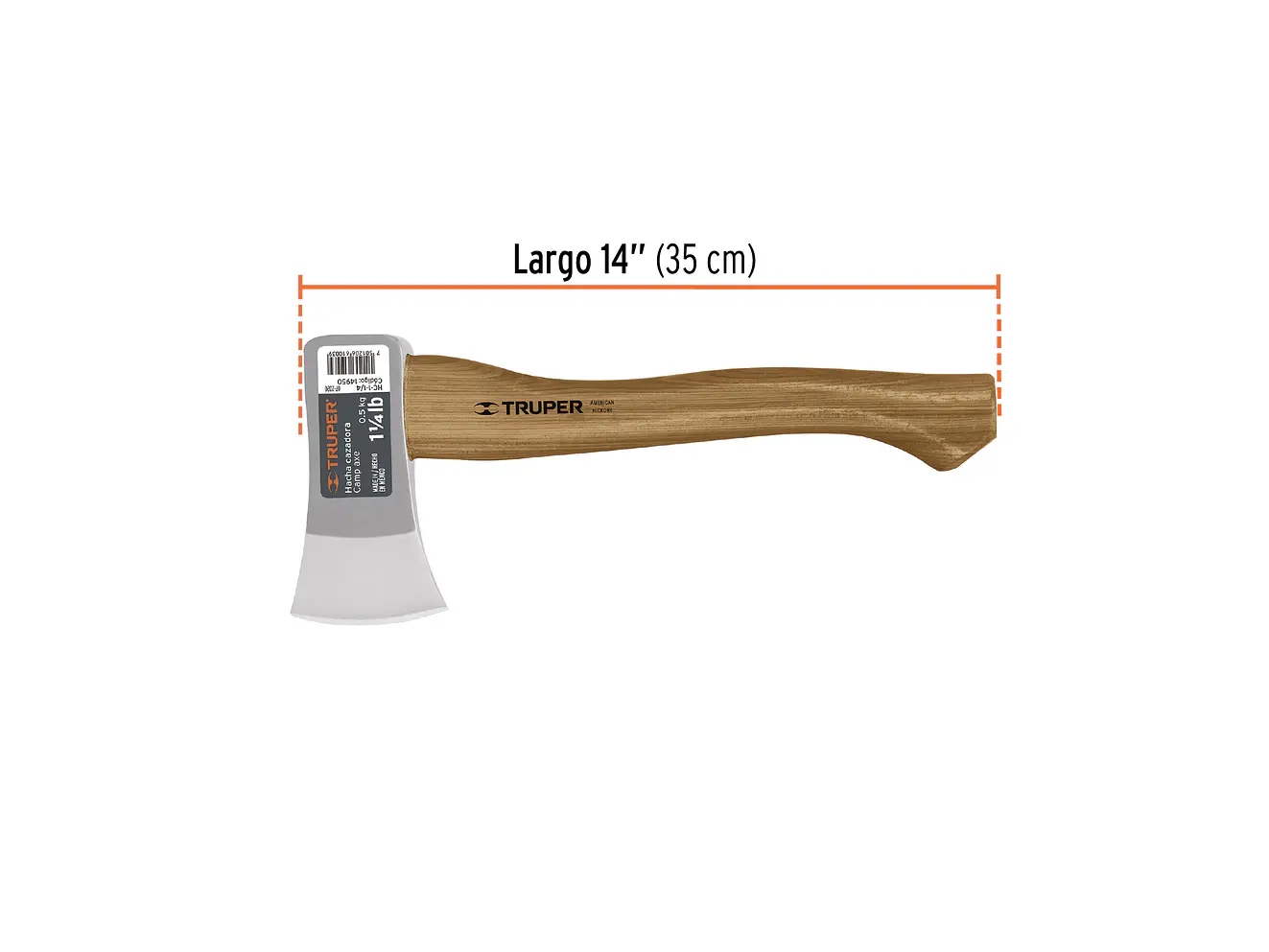 Hacha cazadora, 1-1/4 lb, mango hickory TRUPER 14950 - Foto 3 | aztools.co