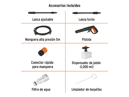 Hidrolavadora Eléctrica Truper 101595 2000 Psi 2000W  - Foto 2 | aztools.co
