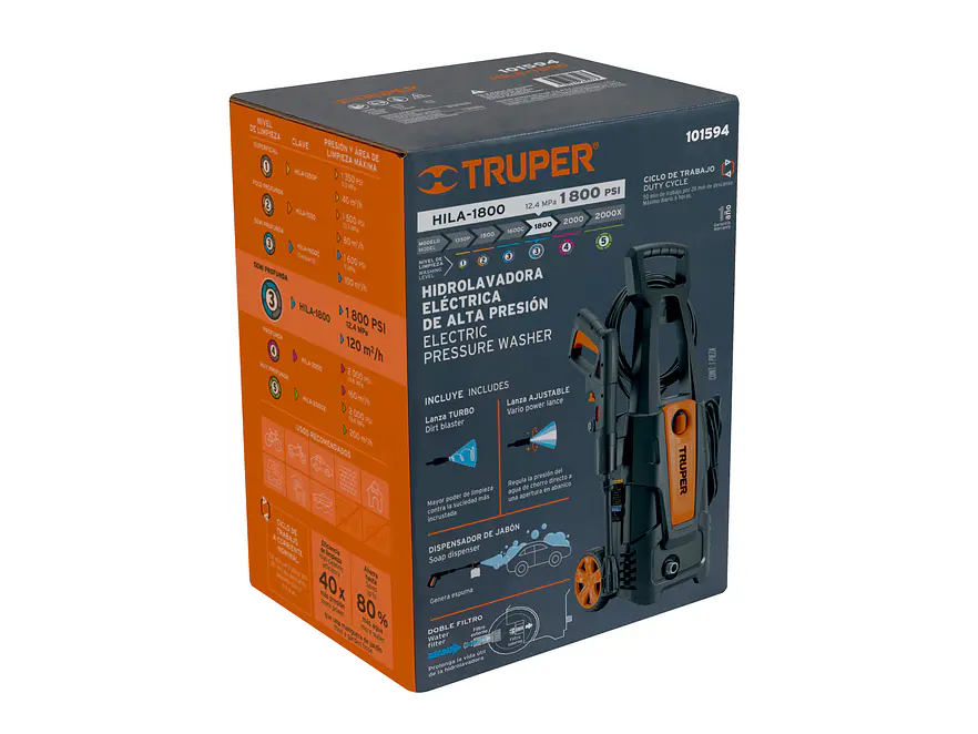 Hidrolavadora eléctrica Truper 101594 1800 PSI  - Foto 4 | aztools.co