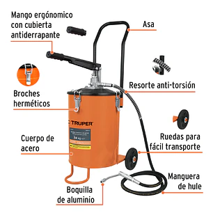 Bomba inyectora de grasa Truper 16850, 24 kg 
