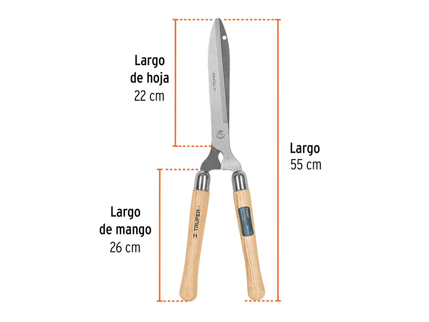 Tijera Classic ® para poda, mangos de madera, 55 cm TRUPER 18377 - Foto 3 | aztools.co