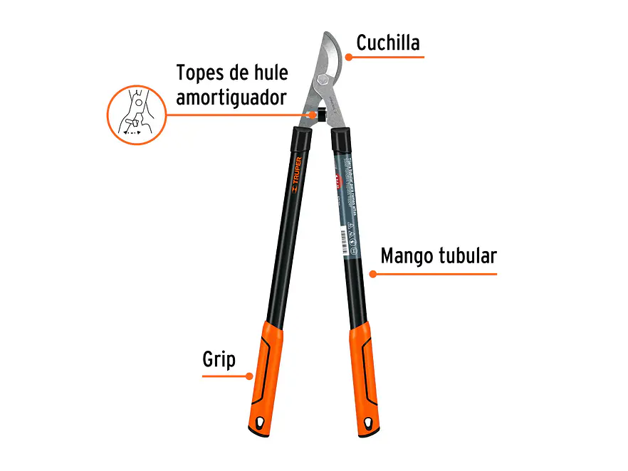 Tijera Classic ® para ramas altas, mangos tubulares, 68 cm TRUPER 18399 - Foto 2 | aztools.co