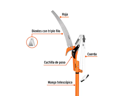 Cortador con mango telescópico de aluminio Truper 18409, 2.4 m  - Foto 2 | aztools.co