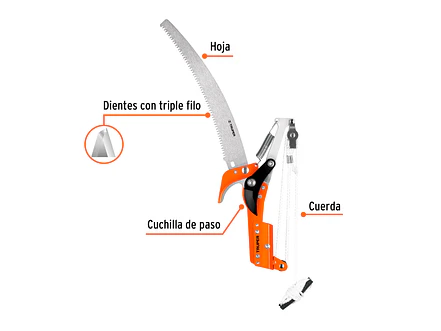 Cortador de ramas altas sin mango Truper 18401, hoja de acero SK5 de 14