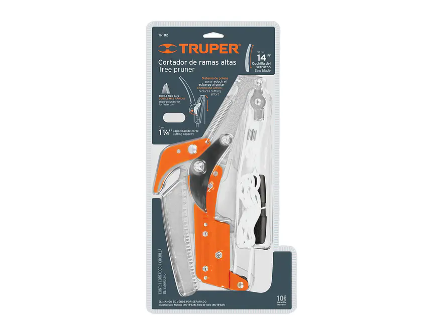 Cortador de ramas altas sin mango Truper 18401, hoja de acero SK5 de 14