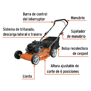 Podadoras con motor a gasolina Truper 19966 , 4HP, de 18'