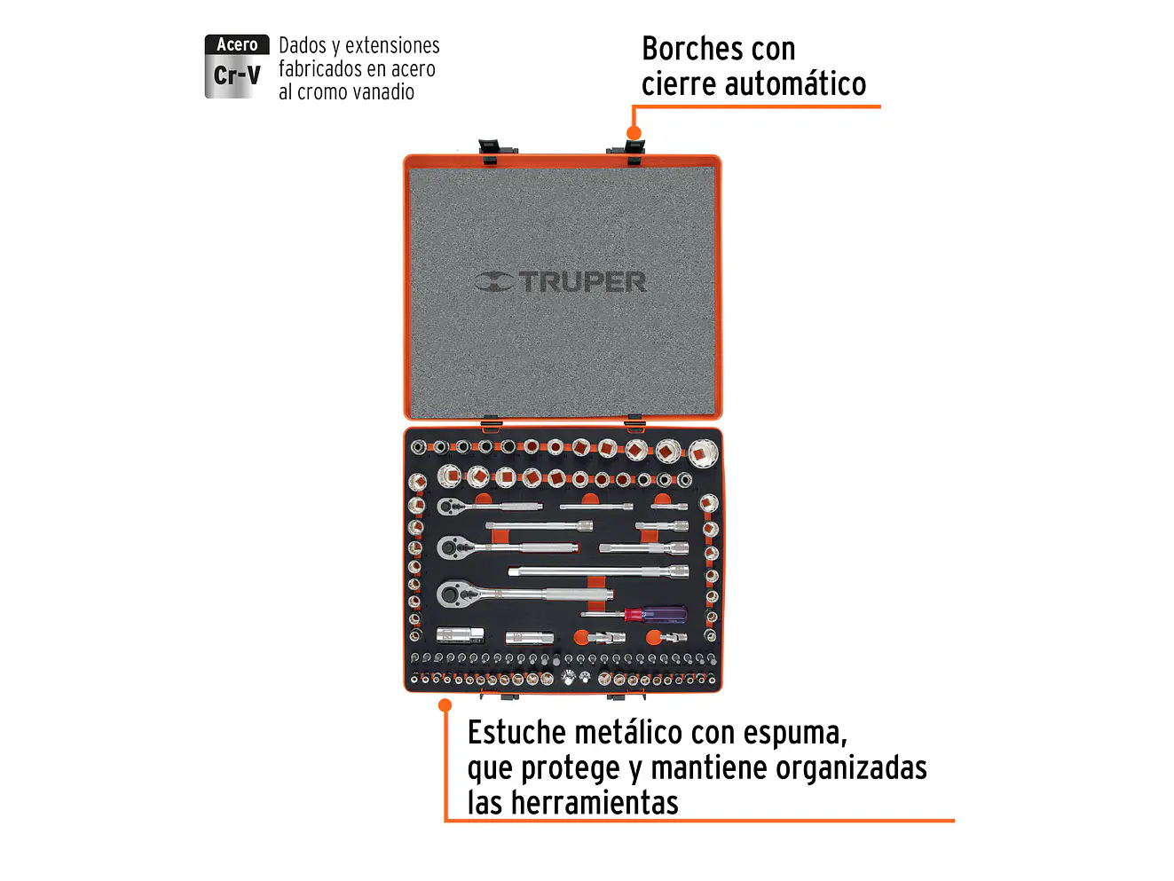 Juego de 103 piezas mixto Truper 12893, 1/4