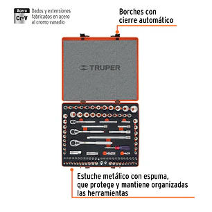 Juego de 103 piezas mixto Truper 12893, 1/4