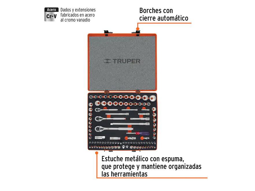 Juego de 103 piezas mixto Truper 12893, 1/4