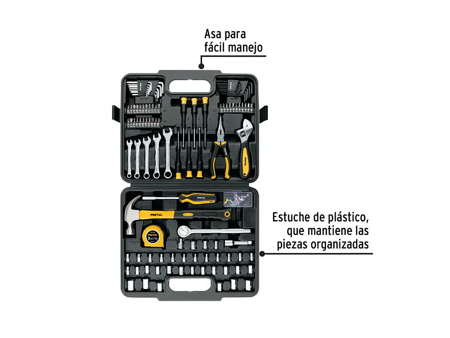 Juego de herramientas milimétricas Pretul 27168, 1/4
