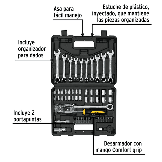 Juego de herramientas, 73 piezas, Pretul PRETUL 22981