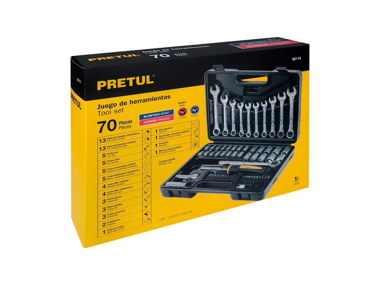Juego de herramientas Pretul 22981 73 piezas con estuche  - Foto 9 | aztools.co