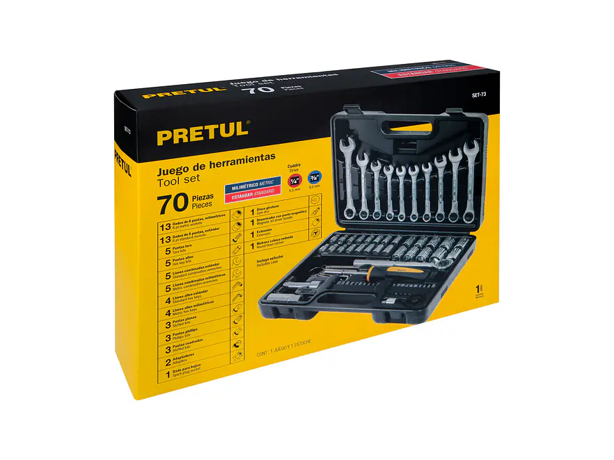 Juego de herramientas Pretul 22981 73 piezas con estuche  - Foto 9 | aztools.co