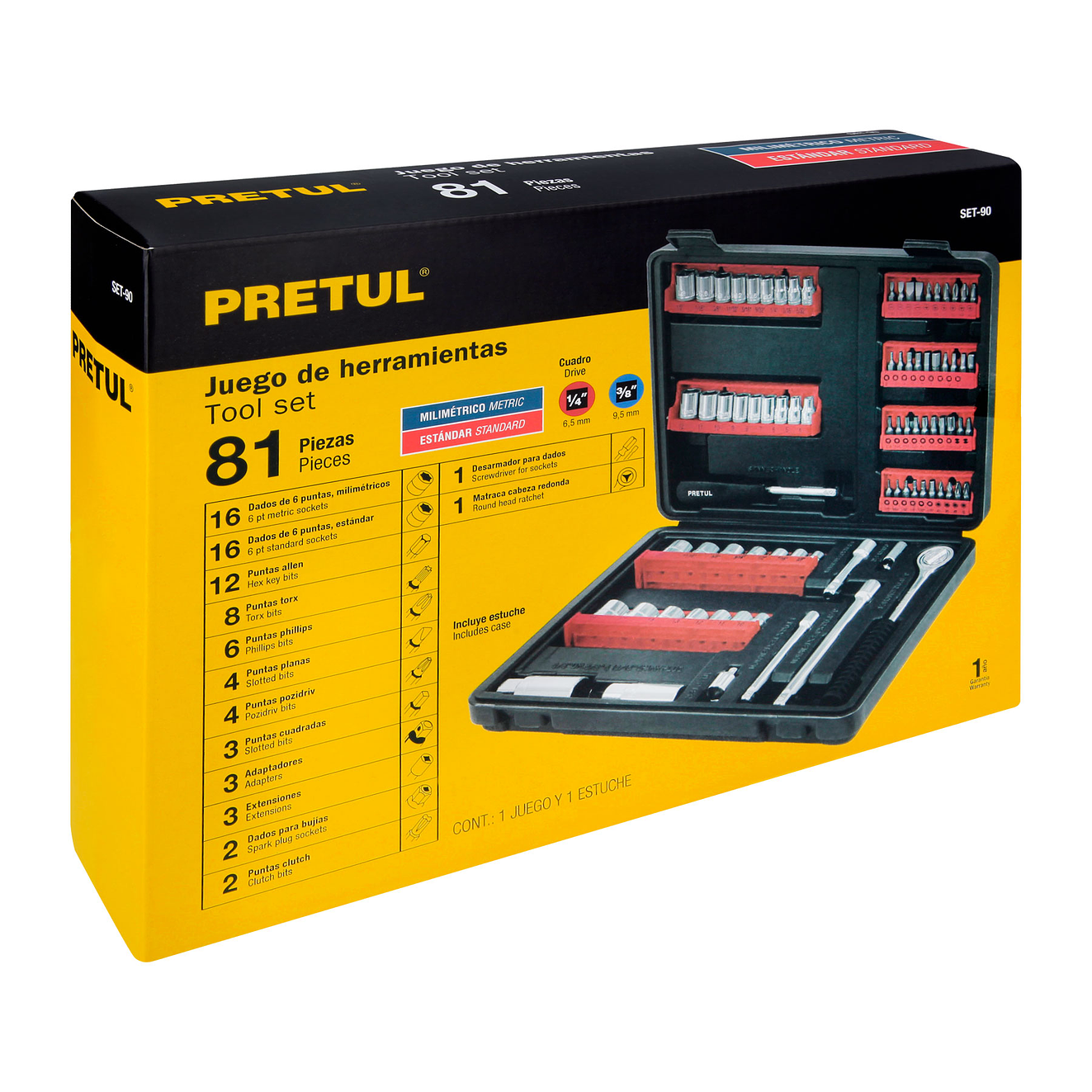 Set de puntas y copas, 90 piezas, Pretul PRETUL 22977 5