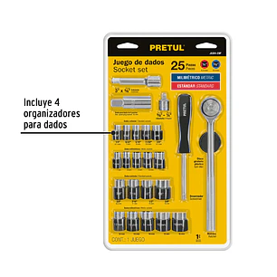 Juego de mecánico Pretul 23974, 25 piezas, 